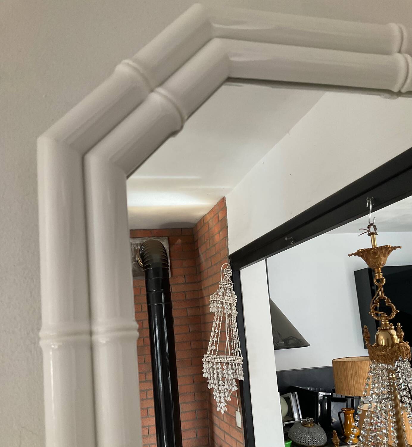 Vintage bamboo-style backelite mirror from the 70s