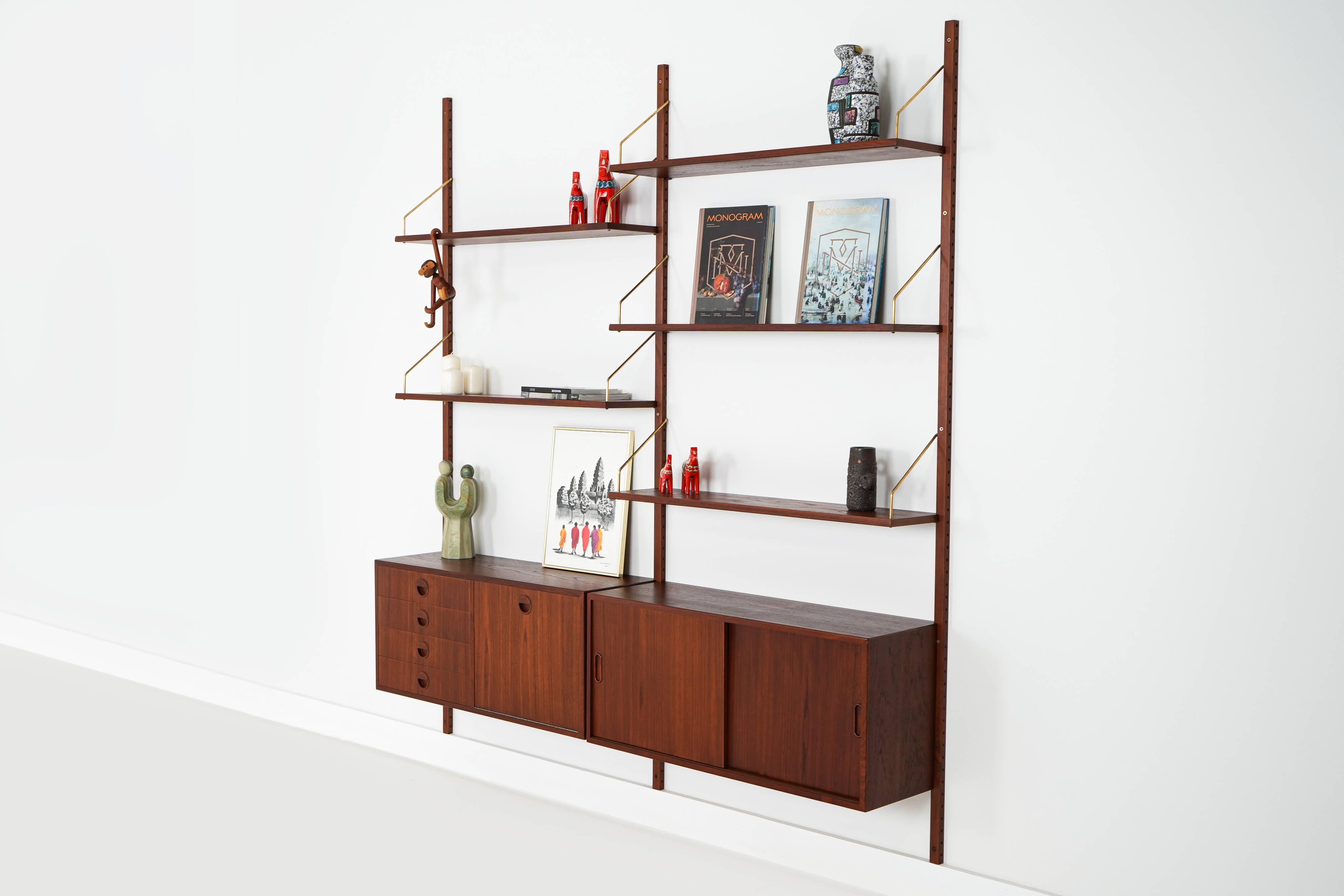 Teak system bookcase, Danish design, 1960s, production: Denmark