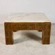 Table basse bois sculpté et marbre