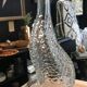 Transparent glass vase fish-shaped