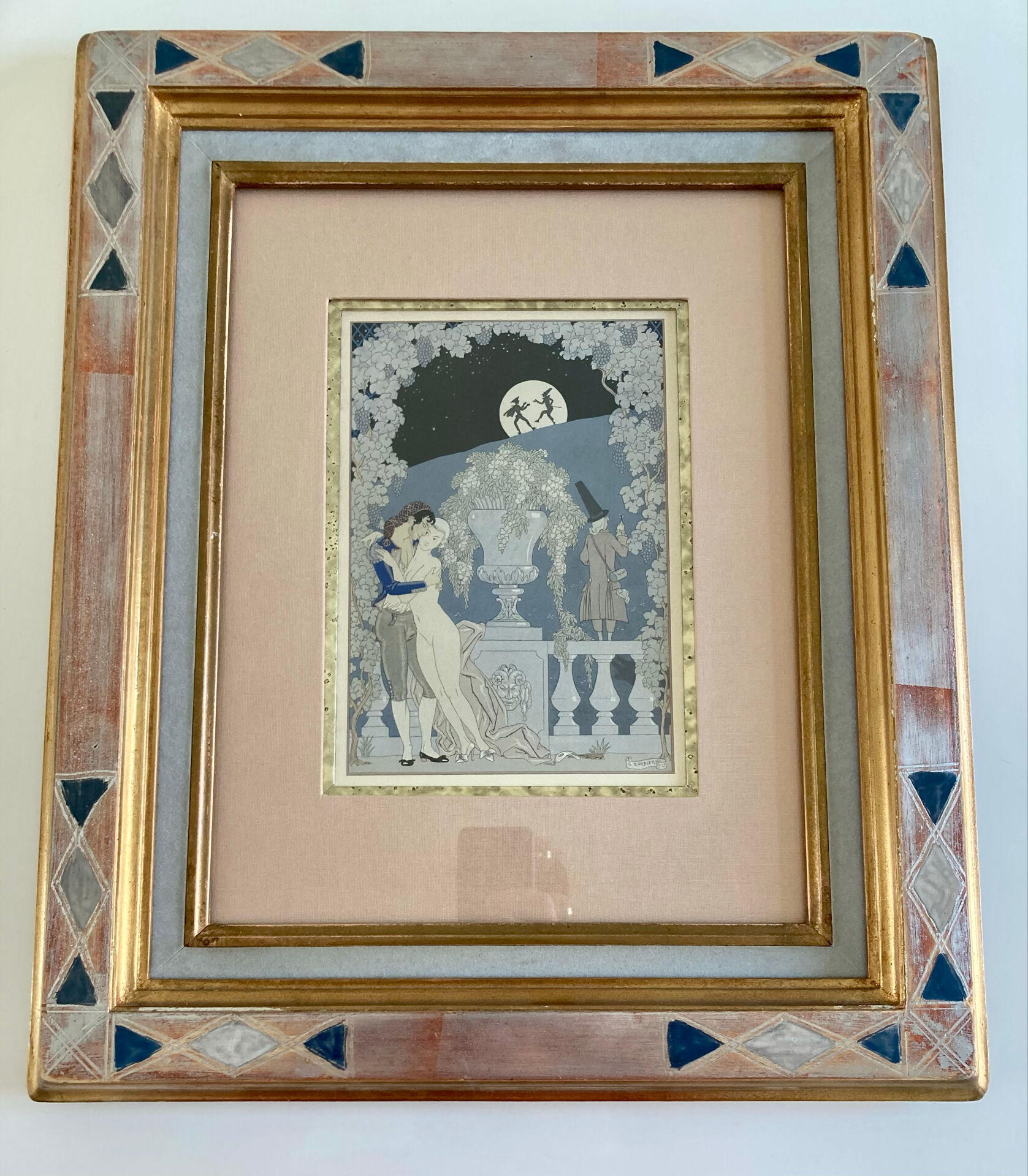 Framed lithograph signed by Georges Barbier (1882-1932)