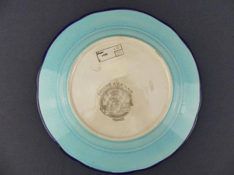 Decorative plate in Longwy enamels