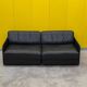 De Sede DS-76 Modular 2-Seater Sofa / Sofa Bed – Black Leather (1970s)