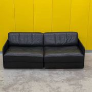 De Sede DS-76 Modular 2-Seater Sofa / Sofa Bed – Black Leather (1970s)