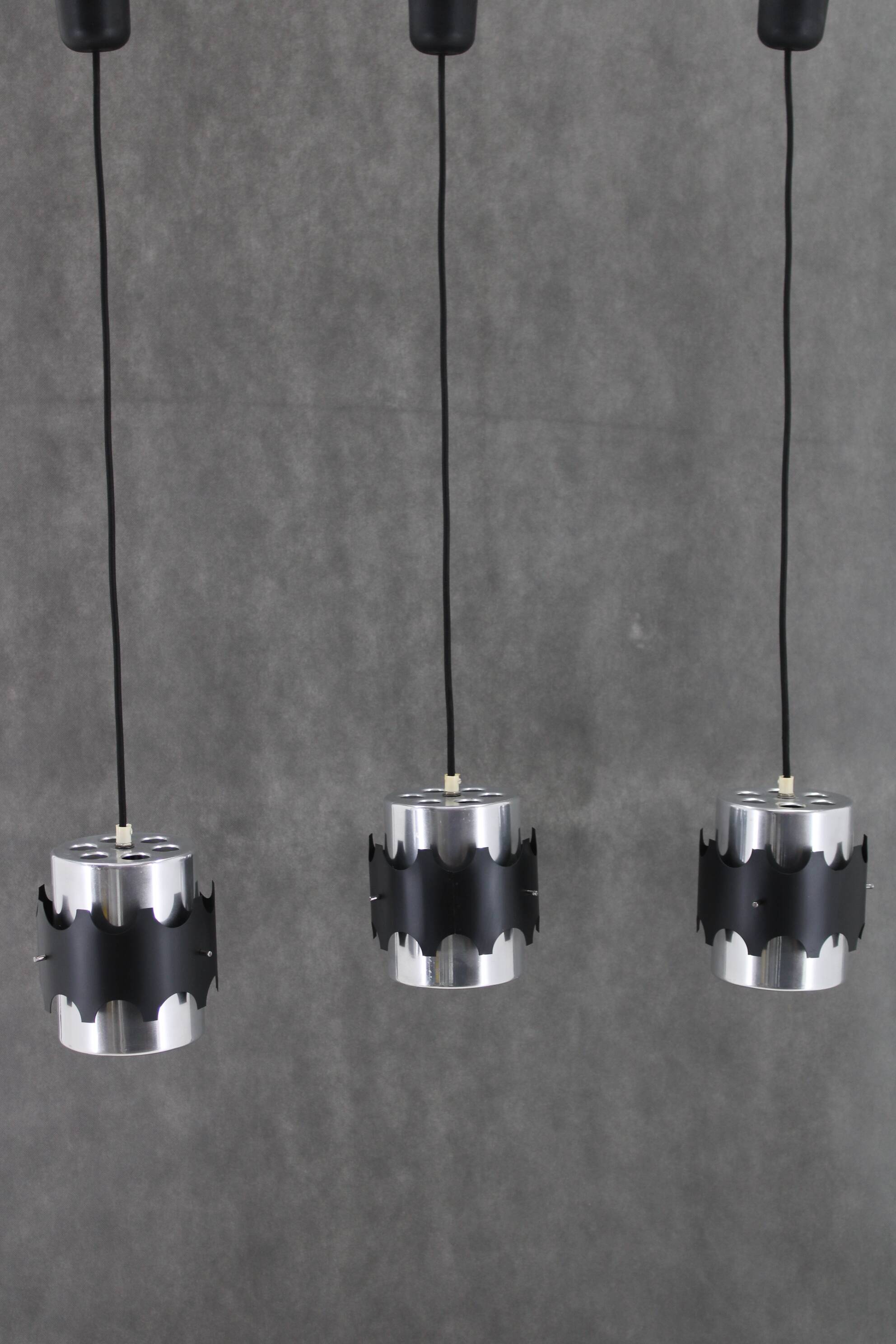 1960s Set of Three Danish Pendant Lights