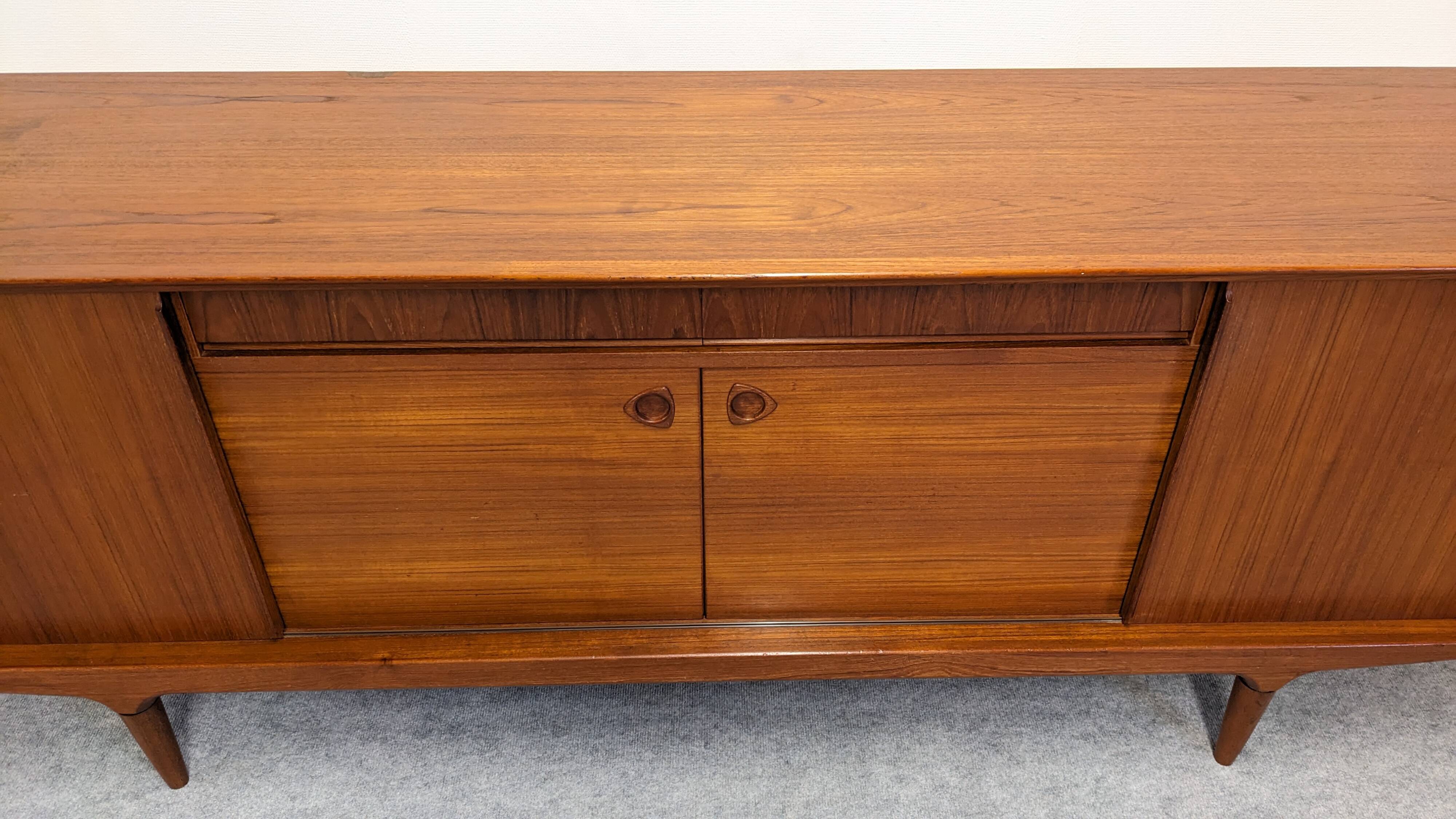 Teak enfilade by Johannes Andersen for Clausen & Son, Denmark 1960.