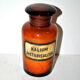 Set of 4 old brown glass apothecary bottles - Lab pharmacy bottle