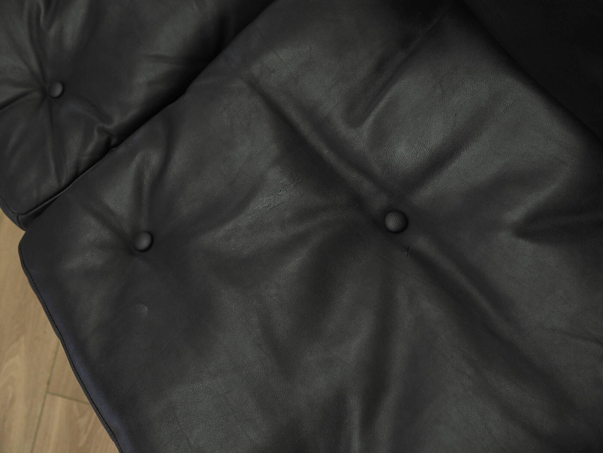 Rosewood sofa Gunnar Myrstrand for Källemo, black leather, 1960s