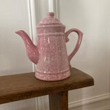 Pink speckled teapot
