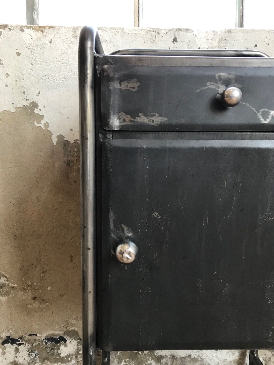 Industrial bedside table