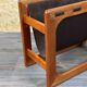 60s 70s newspaper holder Aksel Kjersgaard made of teak & leather