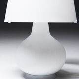 Floor lamp in white opaline glass, 1970's, italy