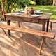 Pair of antique farmhouse benches in solid wood – brutalist style – 180 cm