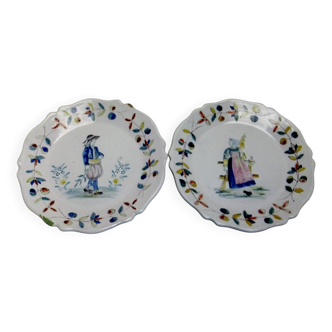 Assiette Malicorne vaisselle ancienne collection personnage