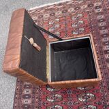 Leather pouf chest 80s