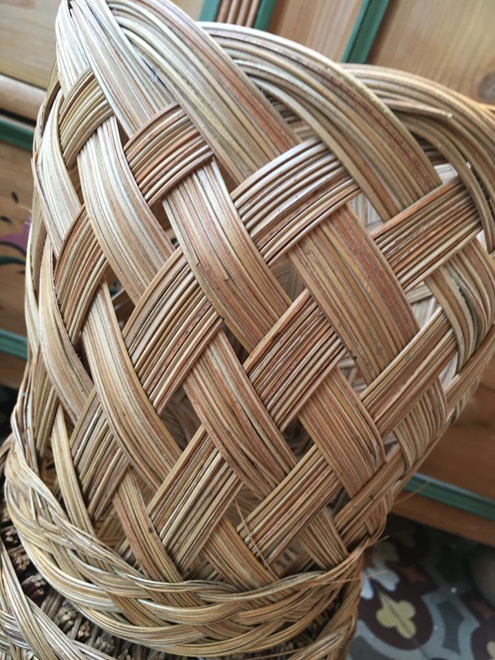 Two matching wicker pot covers