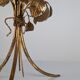 Mid-century side table in gilded metal with roses and glass top, 1970s