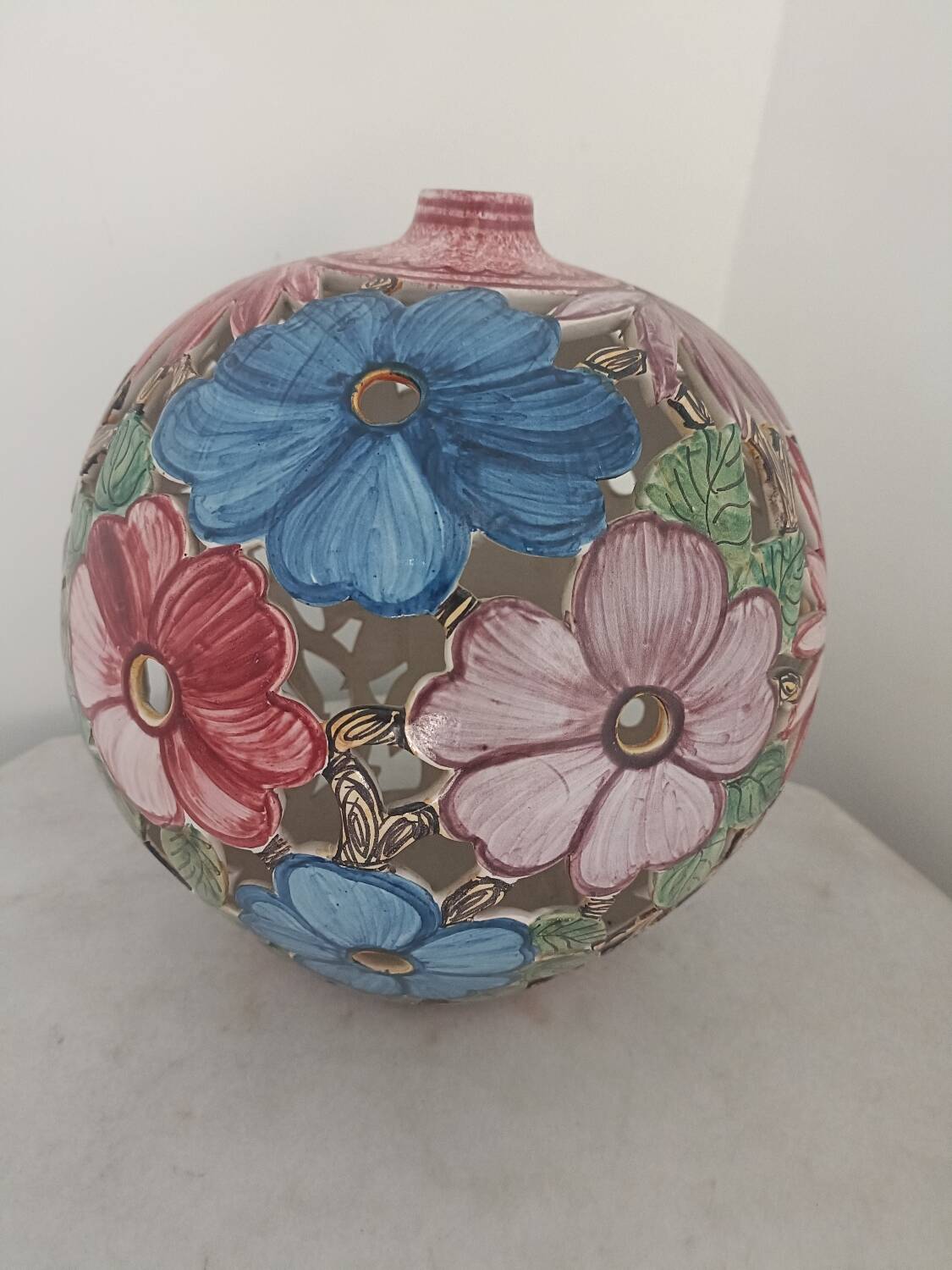 Openwork ball vase, Paul Lecomte