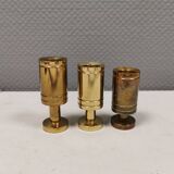 3 beautiful Danish designed candle holders in solid brass.