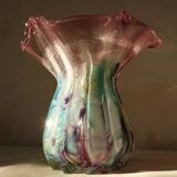 Vase italien en verre soufflé.