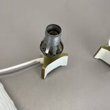 Set of 2 "cone" glass and brass table light, italy 1950s