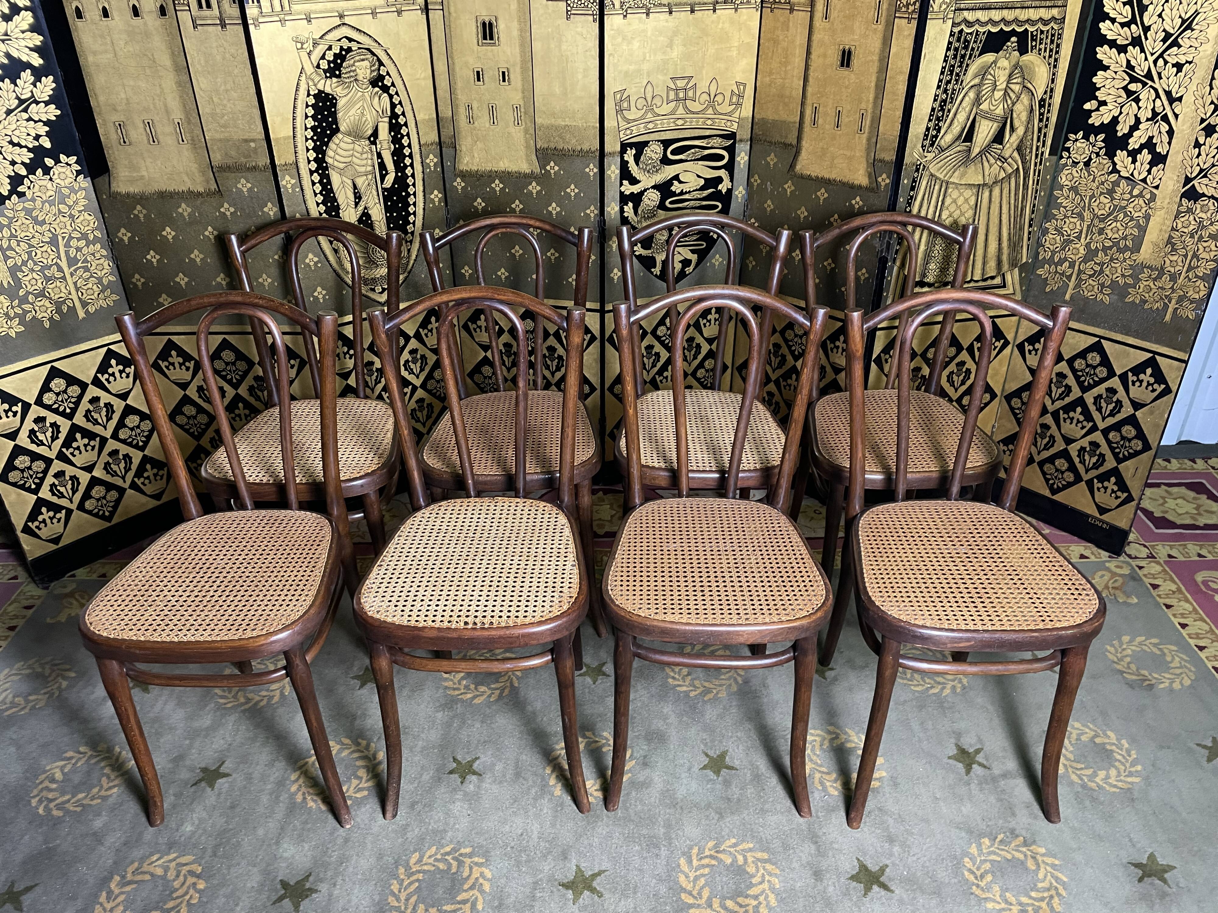Suite of 8 chairs bistro Thonet number 56
