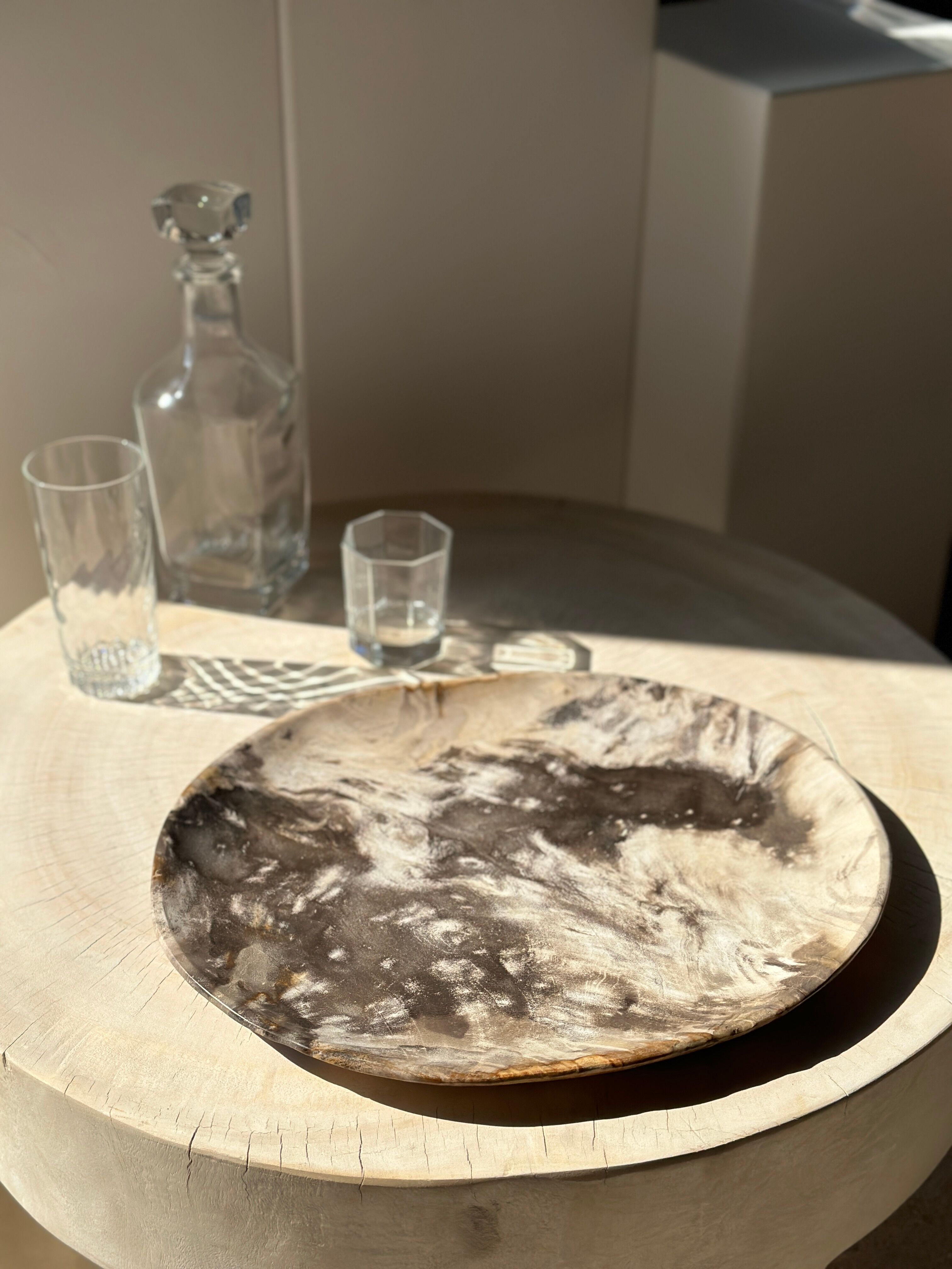 Very large empty pocket or petrified wooden flat