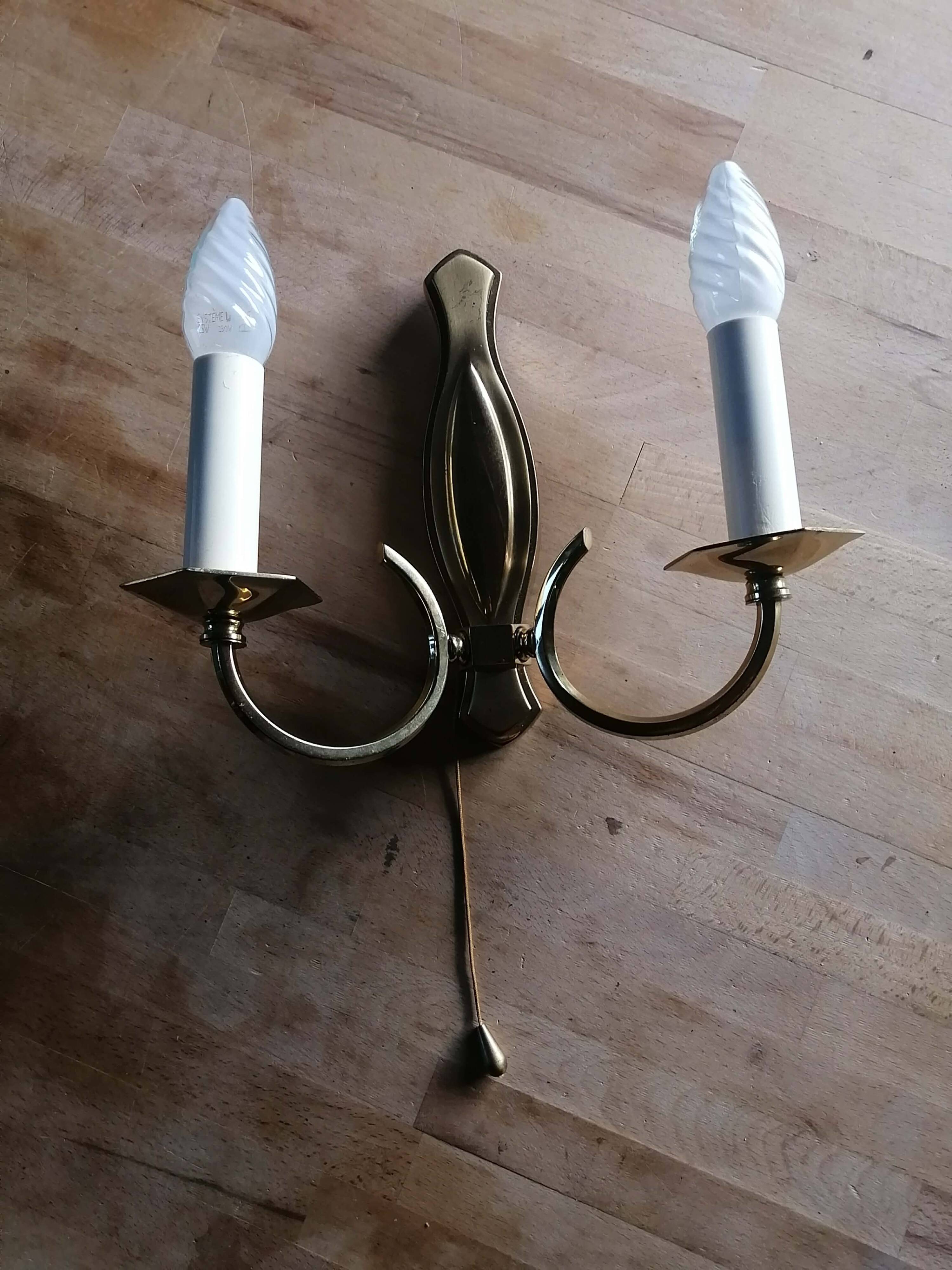 Vintage Empire style gold-plated brass wall sconce