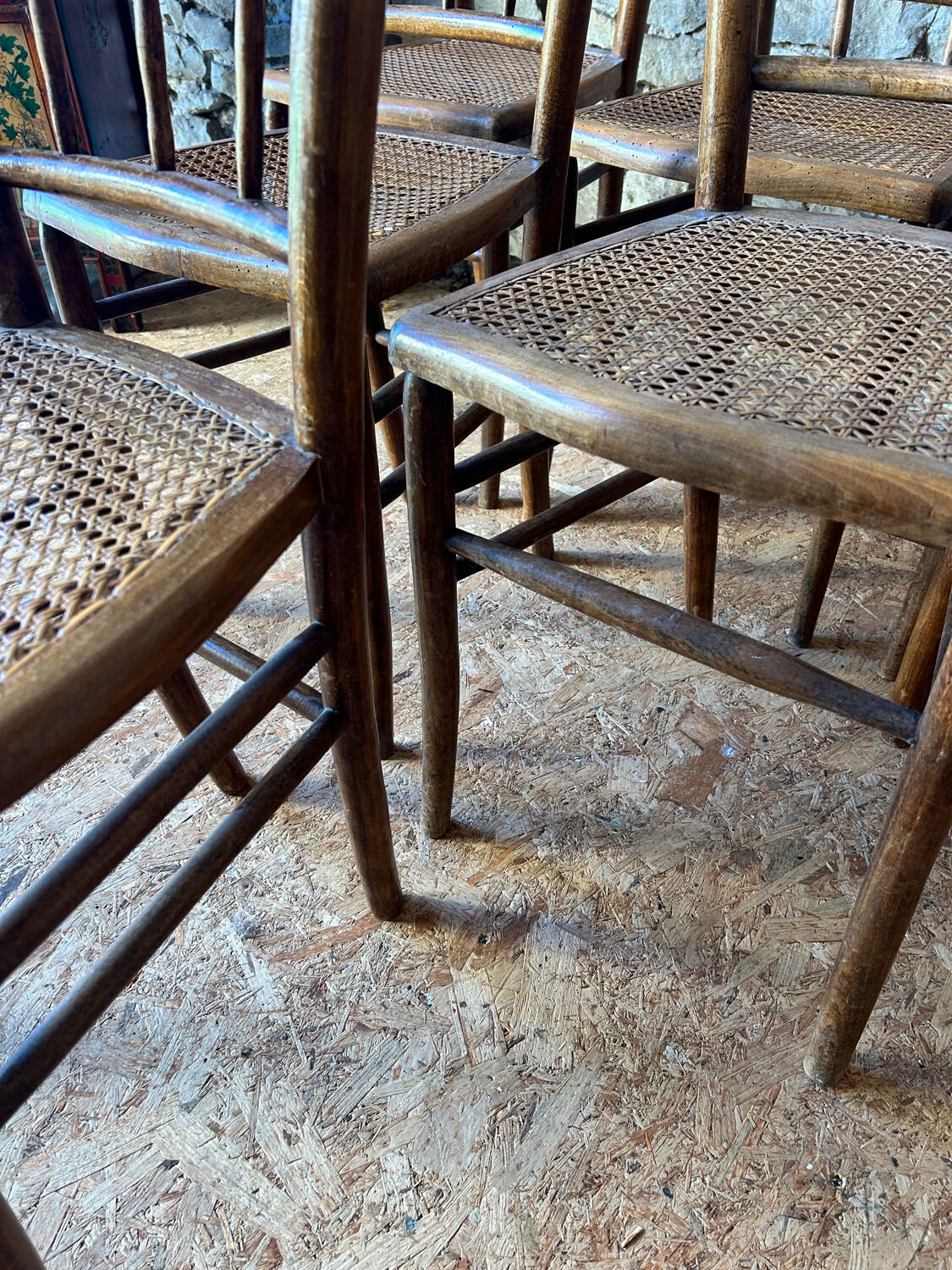 Cane bistro chairs