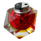 Briquet facetté Sommerso par Flavio Poli, en verre de Murano rouge et jaune, Italie, années 1970.