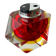 Briquet facetté Sommerso par Flavio Poli, en verre de Murano rouge et jaune, Italie, années 1970.