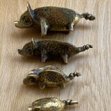 4 Pfizer bronze ashtray pigs