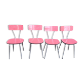 Suite de 4 chaises formica rouge
