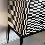Checkerboard marquetry chest of drawers
