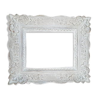 Cadre patiné blanc