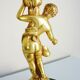 Candelabra, 6-pointed candlestick, marble, bronze, putti decoration, putto