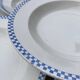 Opaque blue checkered plates Sarreguemines