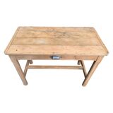 Art Deco farmhouse table in raw wood
