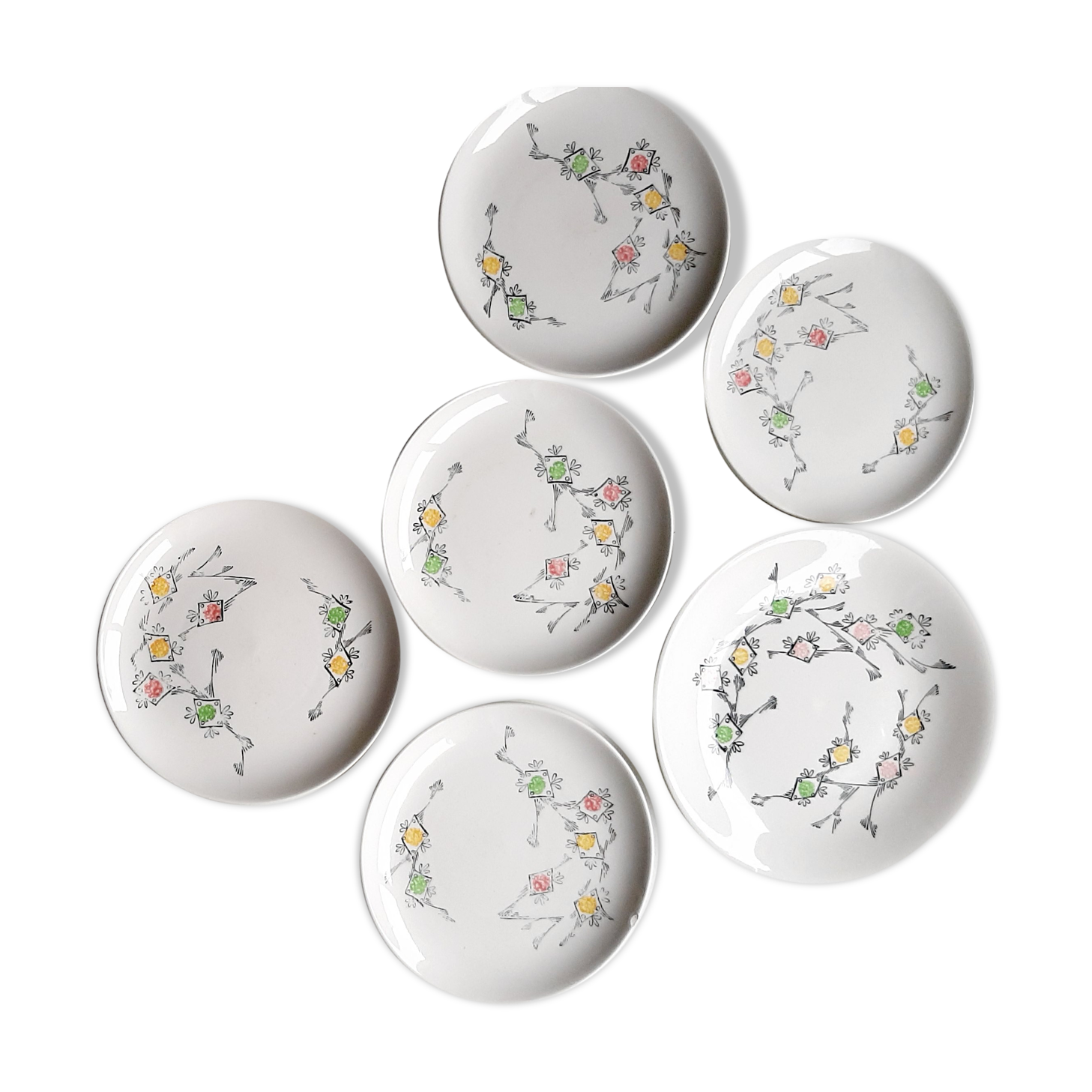 Lot de 5 assiettes Gien