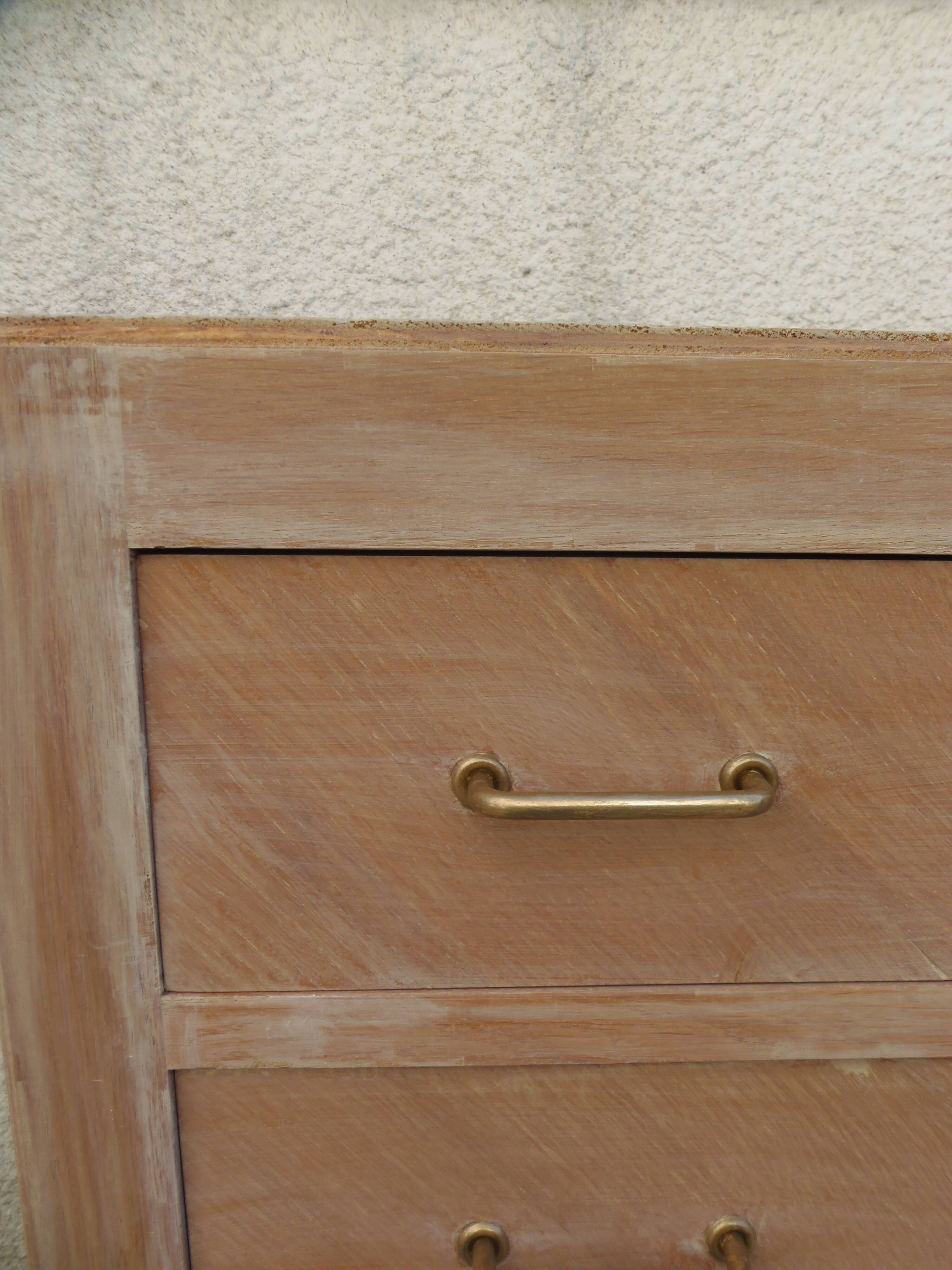 Vintage commode in bleached wood.