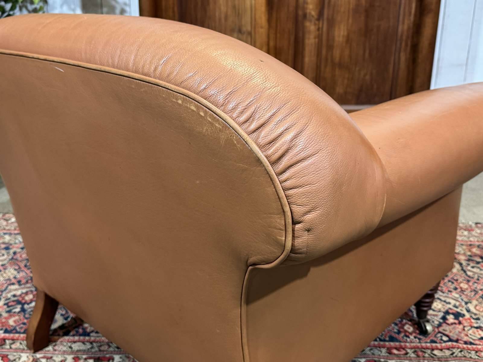 English club armchair in leather, modern production from the 1990s.