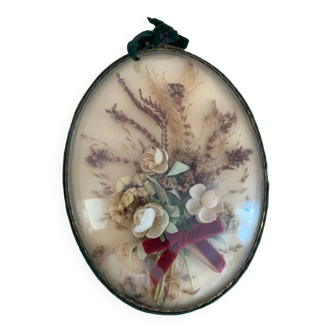 Frame with dried flowers