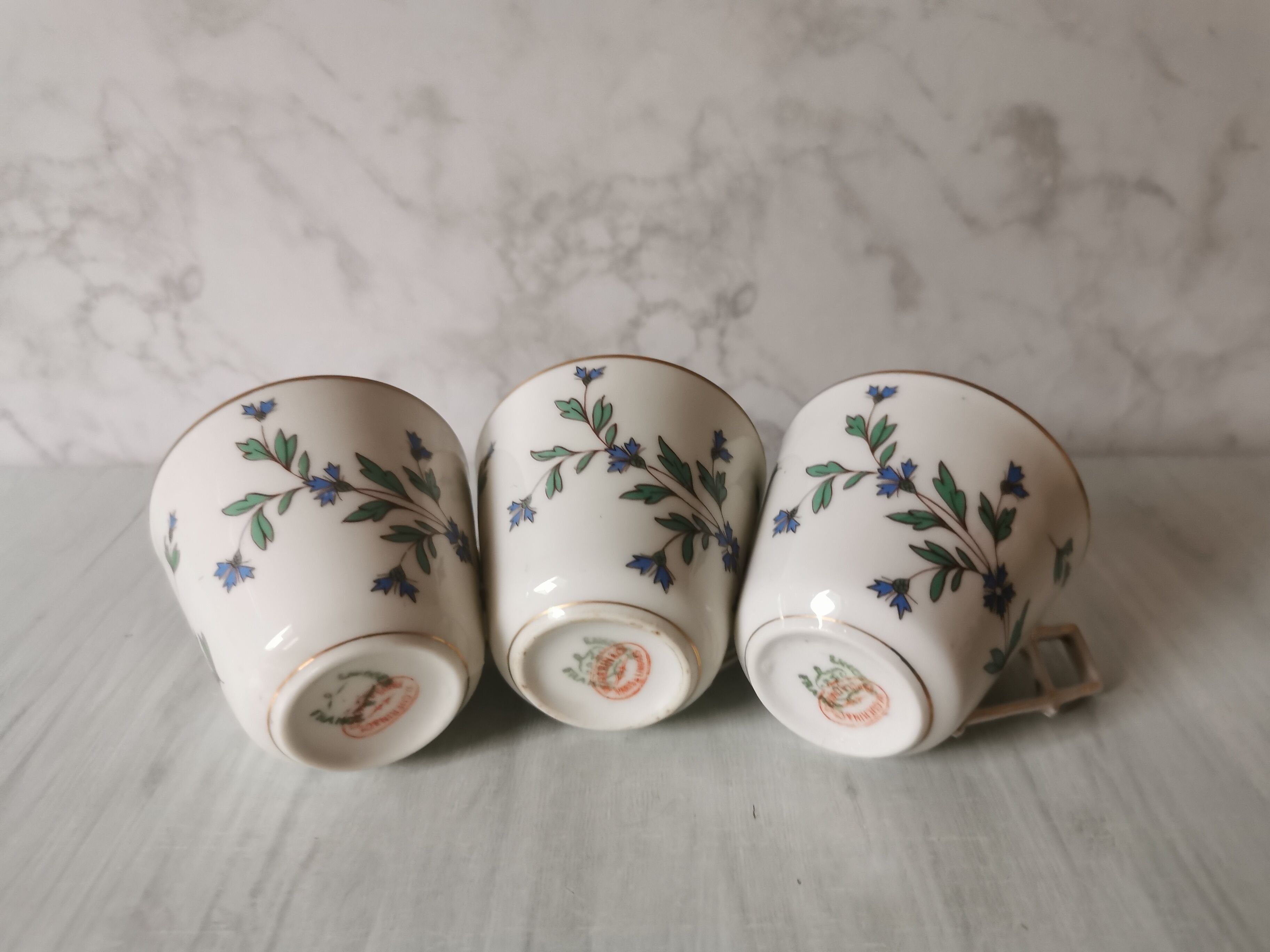 Porcelain barbel tea set Limoges Guérin