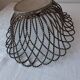 Silver-plated metal braided wire fruit basket, 1950s