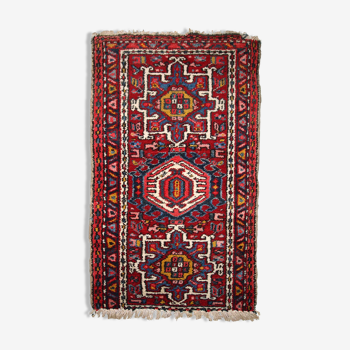 Ancient persian carpet karajeh handmade 66cm x 110cm 1920s, 1c745