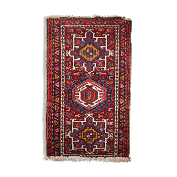 Ancient persian carpet karajeh handmade 66cm x 110cm 1920s, 1c745