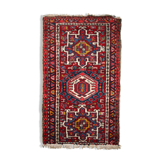 Ancient persian carpet karajeh handmade 66cm x 110cm 1920s, 1c745
