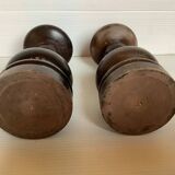 Pair of wooden candlesticks