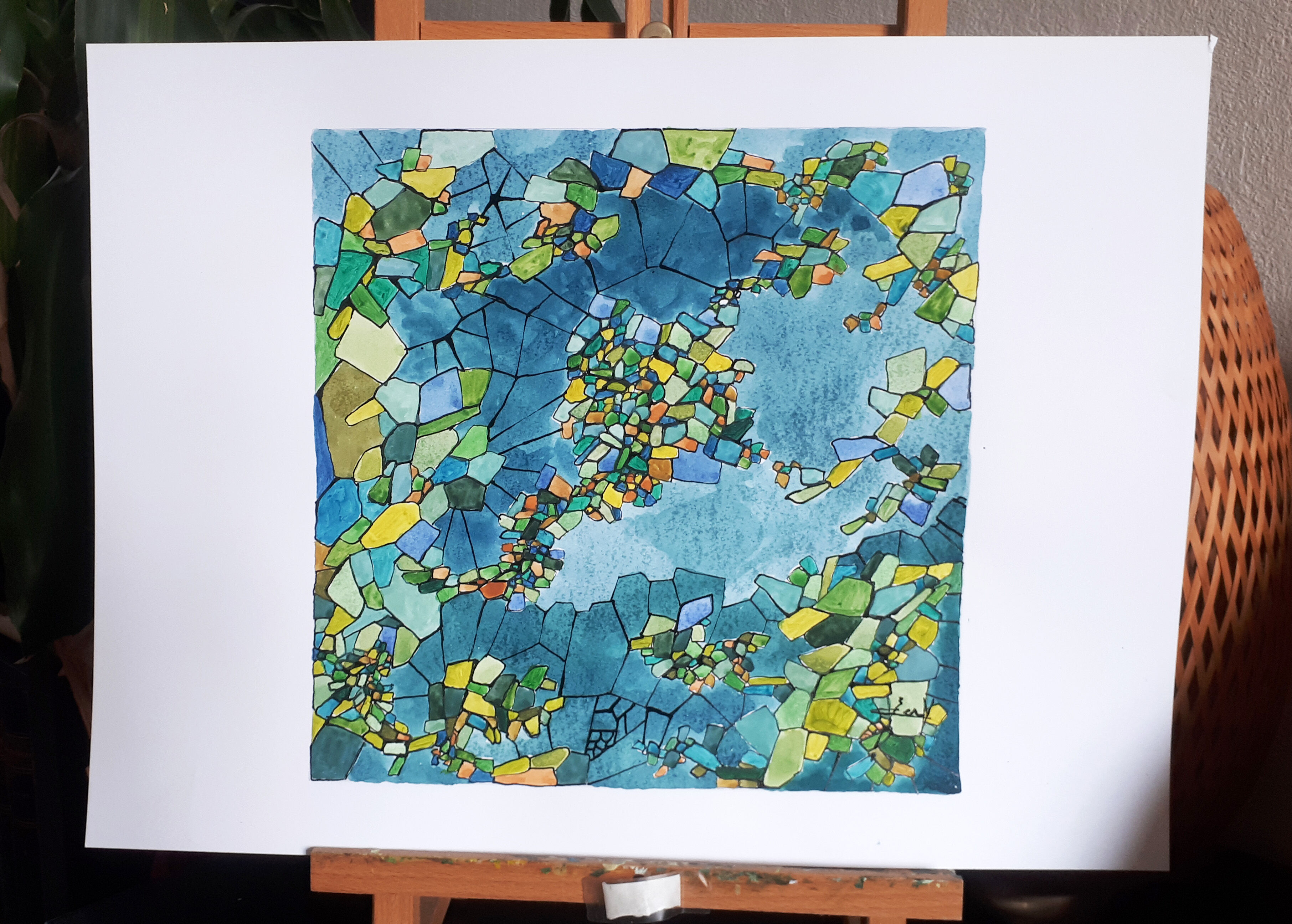 "territories" watercolor china ink