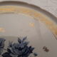 White porcelain pie dish blue and gold décor